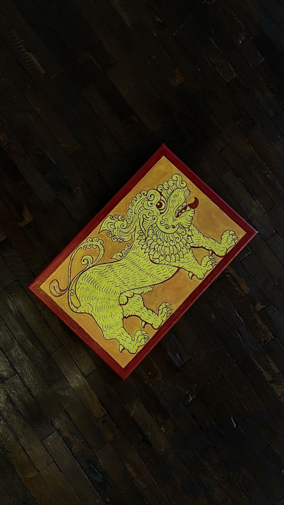 Lankathilaka lion design artwork. kandyan design